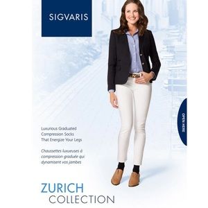 NWT Sigvaris Sea Island Cotton Women's 15-20 mmHg Knee High Black Size A